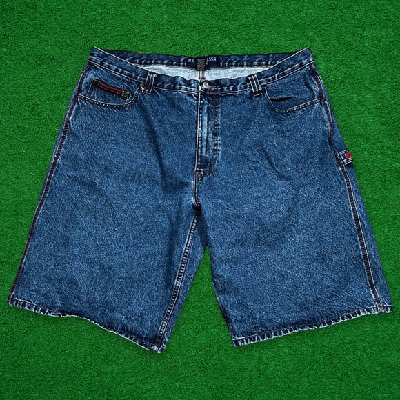 Y2K US Polo Assn Baggy Carpenter Jean Shorts - Picture 1 of 6